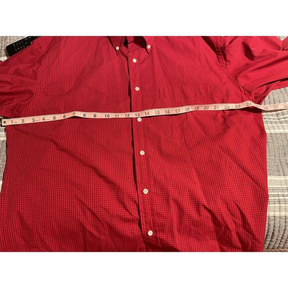 Tommy Hilfiger red and blue long sleeve button down shirt size 16 - Picture 6 of 8